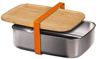 Lunch box with bamboo lid